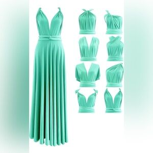 Multi Way Dress for Special Occasions Long Mint Green one size bridesmaids